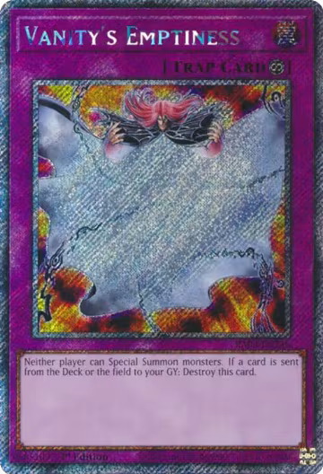 Vanity's Emptiness (Platinum Secret Rare) (RA03-EN246), Quarter Century Bonanza — Yu-Gi-Oh! card price