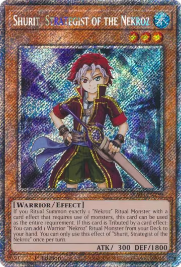Shurit, Strategist of the Nekroz (Platinum Secret Rare) (RA03-EN259), Quarter Century Bonanza — Yu-Gi-Oh! card price