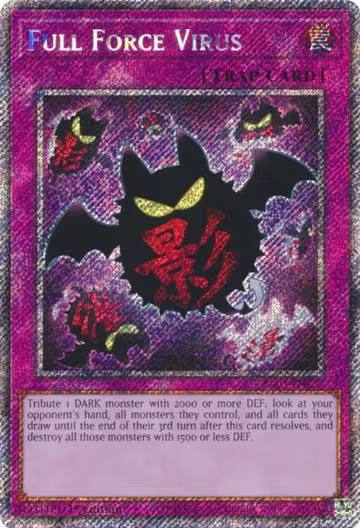 Full Force Virus (Platinum Secret Rare) (RA03-EN267), Quarter Century Bonanza — Yu-Gi-Oh! card price