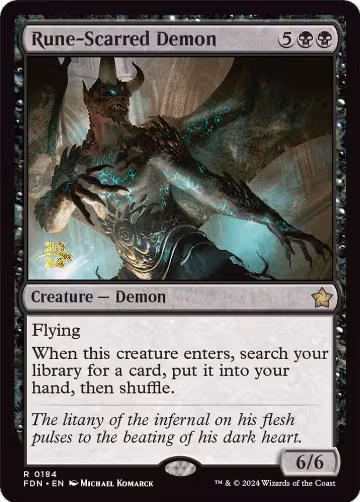 Rune-Scarred Demon (184), Prerelease Cards — Magic card price