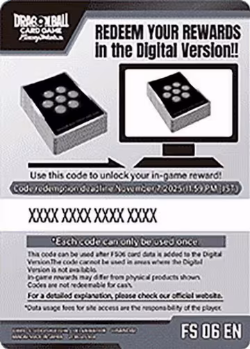 Code Card - Starter Deck 6: Son Goku (Mini) (FS06) — card price