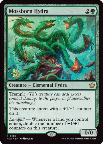 Mossborn Hydra (107), Prerelease Cards — Magic card price