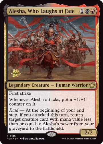 Alesha, Who Laughs at Fate (115), Prerelease Cards — Magic card price