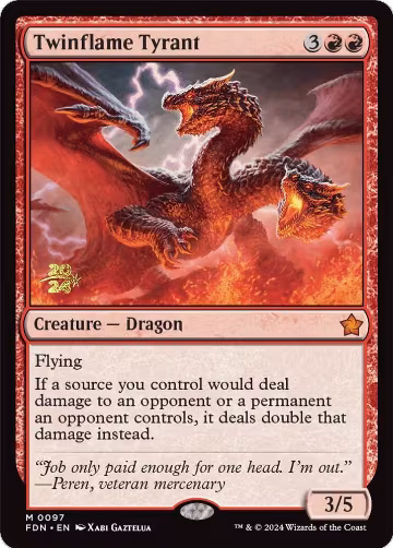 Twinflame Tyrant (97), Prerelease Cards — Magic card price