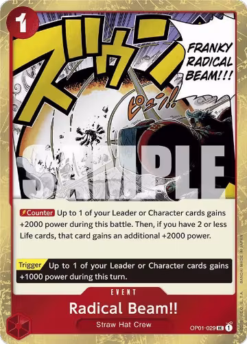 Radical Beam!! (Jolly Roger Foil) (OP01-029), Premium Booster -The Best- — One Piece card price