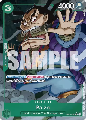 Raizo (Full Art) (OP01-052), Premium Booster -The Best- — One Piece card price