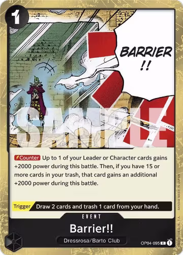 Barrier!! (Jolly Roger Foil) (OP04-095), Premium Booster -The Best- — One Piece card price