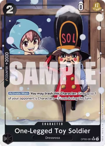 One-Legged Toy Soldier (Alternate Art) (OP05-081), Premium Booster -The Best- — One Piece card price
