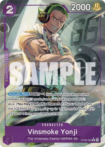 Vinsmoke Yonji (OP06-066) (Full Art) (OP06-066), Premium Booster -The Best- — One Piece card price