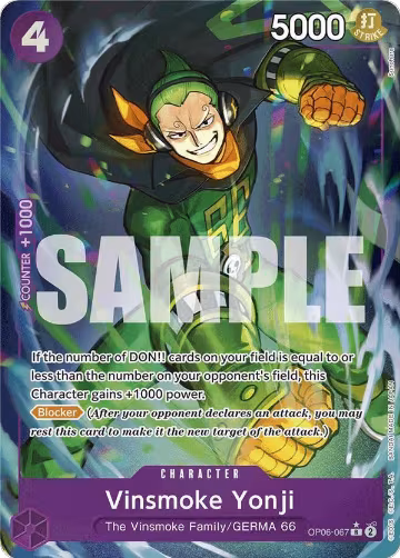 Vinsmoke Yonji (OP06-067) (Full Art) (OP06-067), Premium Booster -The Best- — One Piece card price