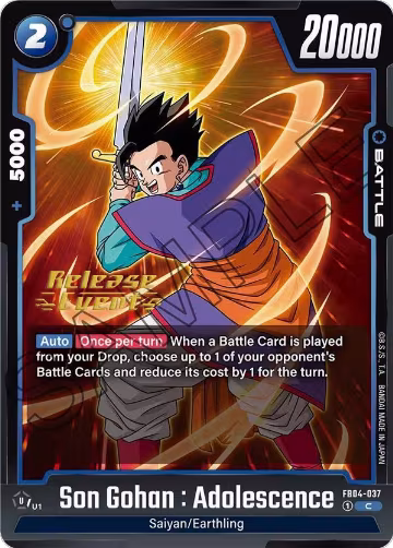 Son Gohan : Adolescence - FB04-037 (FB04-037), Ultra Limit Release Event Cards — DB Fusion card price