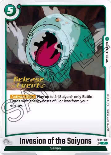 Invasion of the Saiyans (FB04-075), Ultra Limit Release Event Cards — DB Fusion card price