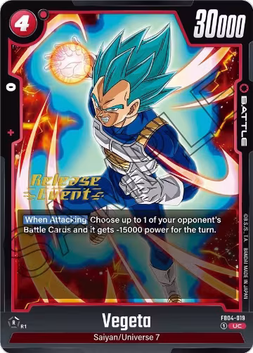 Vegeta - FB04-019 (FB04-019), Ultra Limit Release Event Cards — DB Fusion card price