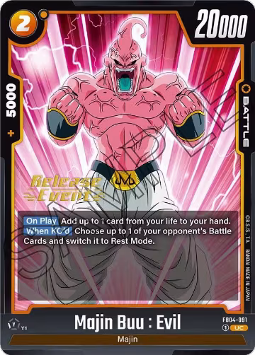 Majin Buu : Evil - FB04-091 (FB04-091), Ultra Limit Release Event Cards — DB Fusion card price