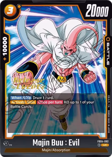 Majin Buu : Evil - FB04-092 (FB04-092), Ultra Limit Release Event Cards — DB Fusion card price