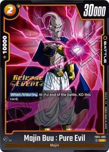 Majin Buu : Pure Evil (FB04-096), Ultra Limit Release Event Cards — DB Fusion card price