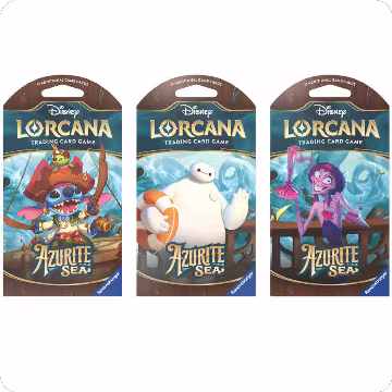 Disney Lorcana: Azurite Sea Sleeved Booster Pack Art Bundle [Set of 3], Azurite Sea — Lorcana sealed product price