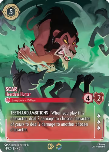 Scar - Heartless Hunter (Store Championship) (14), Disney Lorcana Promo Cards — Lorcana card price