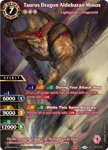 Taurus Dragon Aldebaran Minos (SPR) (BSS06-002), Generational Link — Battle Spirits card price
