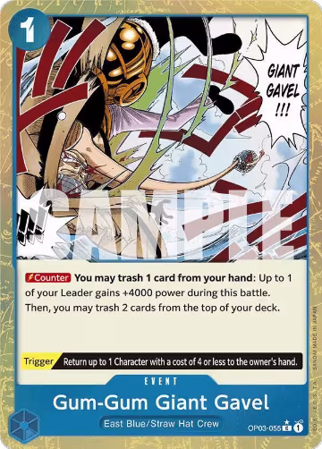 Gum-Gum Giant Gavel (Textured Foil) (OP03-055), Premium Booster -The Best- — One Piece card price