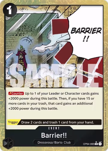 Barrier!! (Textured Foil) (OP04-095), Premium Booster -The Best- — One Piece card price