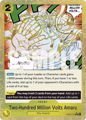 Two-Hundred Million Volts Amaru (Textured Foil) (OP05-115), Premium Booster -The Best- — One Piece card price