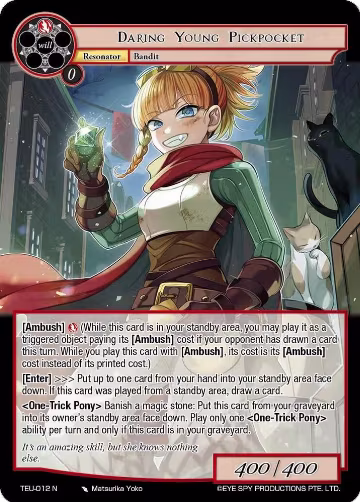 Daring Young Pickpocket (TEU-012 N), Timeless Eclipse of the Underworld — Force of Will card price