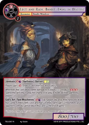 Lect And Rain, Bandit Twins In Disguise (TEU-067 R), Timeless Eclipse of the Underworld — Force of Will card price