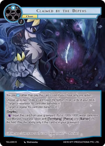 Claimed by the Depths (TEU-020 R), Timeless Eclipse of the Underworld — Force of Will card price