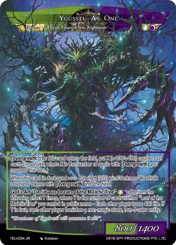 The Triplets of the Verdant Tree, Yggssei // Yggssei, As One (TEU-034 JR), Timeless Eclipse of the Underworld — Force of Will card price