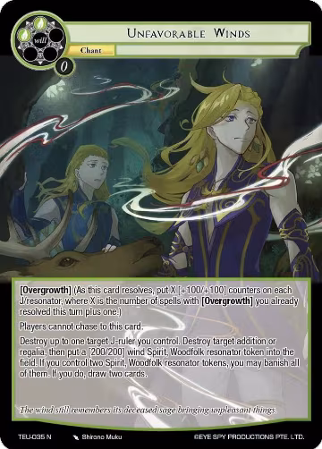 Unfavorable Winds (TEU-035 N), Timeless Eclipse of the Underworld — Force of Will card price