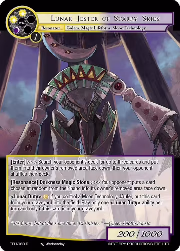 Lunar Jester of Starry Skies (TEU-068 R), Timeless Eclipse of the Underworld — Force of Will card price
