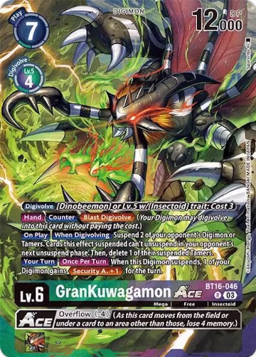 GranKuwagamon ACE (Alternate Art) (BT16-046 R), Special Limited Set — Digimon card price