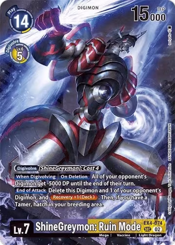 ShineGreymon: Ruin Mode (Alternate Art) (EX4-074 SEC) — card price