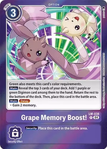 Grape Memory Boost! (LM-038 P), Special Limited Set — Digimon card price