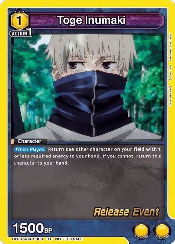 Toge Inumaki (003) (UEPR/JJK-1-003), Jujutsu Kaisen Release Event Cards — Union Arena card price