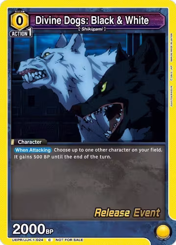 Divine Dogs: Black & White (UEPR/JJK-1-024), Jujutsu Kaisen Release Event Cards — Union Arena card price
