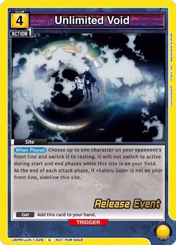 Unlimited Void (UEPR/JJK-1-028), Jujutsu Kaisen Release Event Cards — Union Arena card price