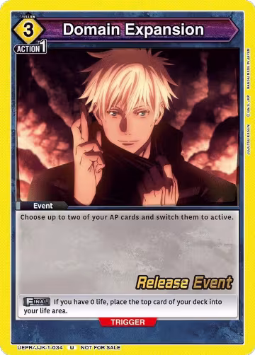 Domain Expansion (UEPR/JJK-1-034), Jujutsu Kaisen Release Event Cards — Union Arena card price