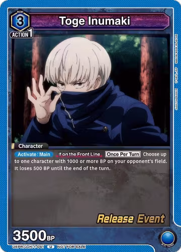 Toge Inumaki (041) (UEPR/JJK-1-041), Jujutsu Kaisen Release Event Cards — Union Arena card price