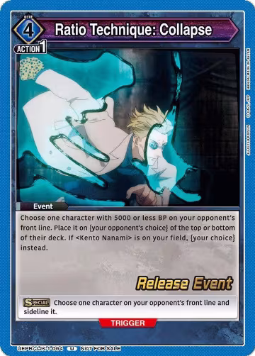 Ratio Technique: Collapse (UEPR/JJK-1-064), Jujutsu Kaisen Release Event Cards — Union Arena card price