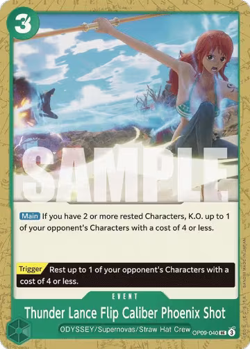 Thunder Lance Flip Caliber Phoenix Shot (OP09-040), Emperors in the New World — One Piece card price