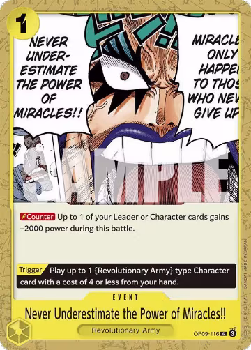 Never Underestimate the Power of Miracles!! (OP09-116), Emperors in the New World — One Piece card price