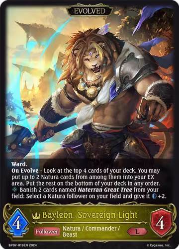 Bayleon, Sovereign Light (Evolved) (BP07-019EN), Verdant Steel — Shadowverse card price