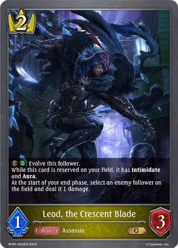 Leod, the Crescent Blade (BP07-022EN), Verdant Steel — Shadowverse card price