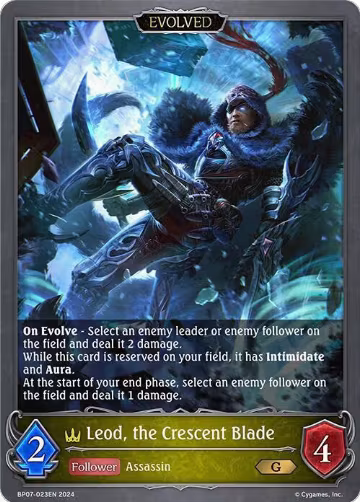 Leod, the Crescent Blade (Evolved) (BP07-023EN), Verdant Steel — Shadowverse card price