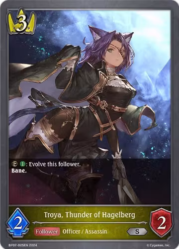 Troya, Thunder of Hagelberg (BP07-025EN), Verdant Steel — Shadowverse card price