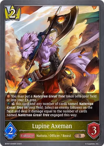 Lupine Axeman (BP07-030EN), Verdant Steel — Shadowverse card price