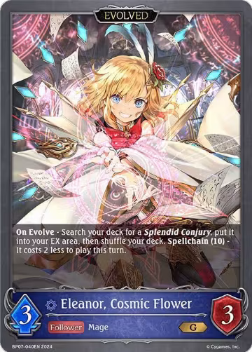 Eleanor, Cosmic Flower (Evolved) (BP07-040EN), Verdant Steel — Shadowverse card price