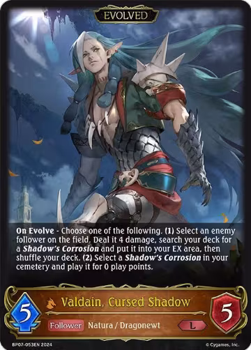 Valdain, Cursed Shadow (Evolved) (BP07-053EN), Verdant Steel — Shadowverse card price